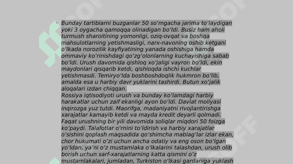Birinchi jahon urushining turkiston o’lkasiga ta’siri 4