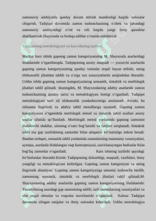 Gapning zamon kategoriyasi kurs ishi 6