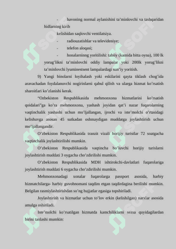 Меhmonxonalarning turizm sohasidagi o’rni 6