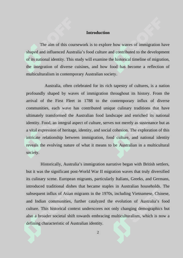 Exploring how waves of immigration have influenced Austalia`s food 2