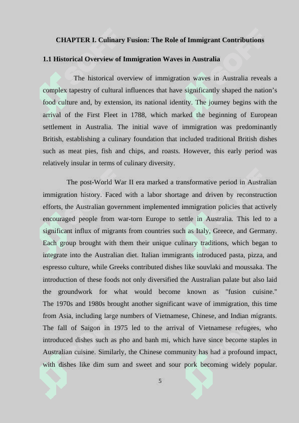 Exploring how waves of immigration have influenced Austalia`s food 5