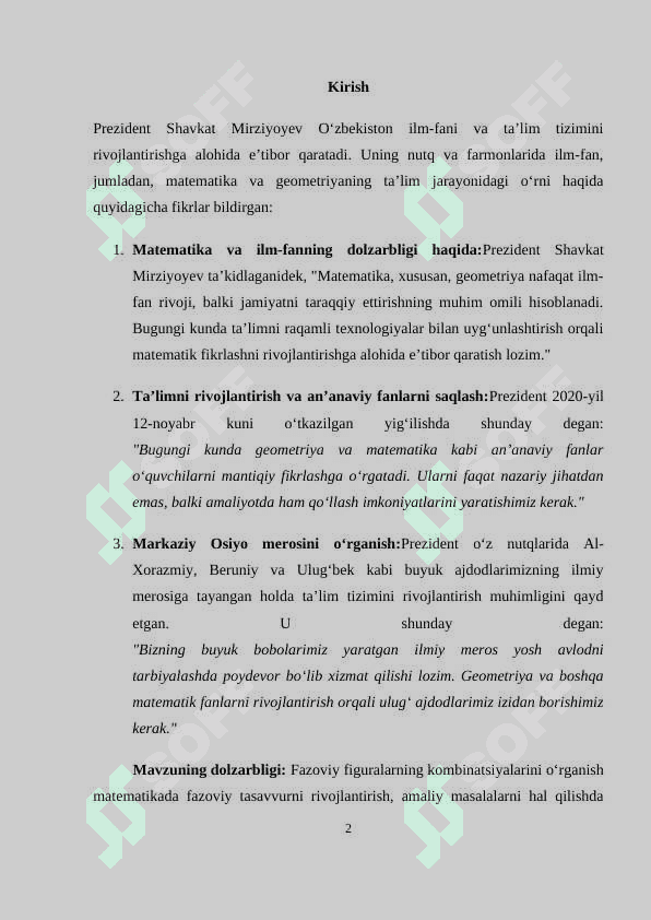 FAZOVIY FIGURALARNING KOMBINATSIYALARINI O'QITISH METODIKASI 2