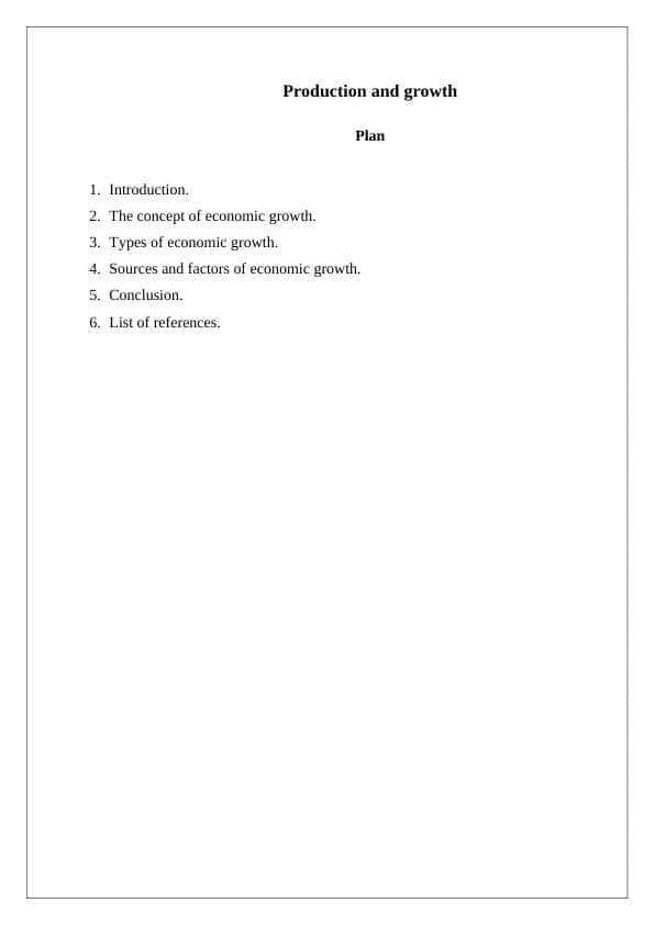 Production and growth