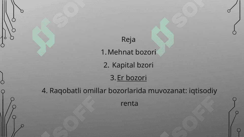 Ishlab chiqarish omillari va bozor 2