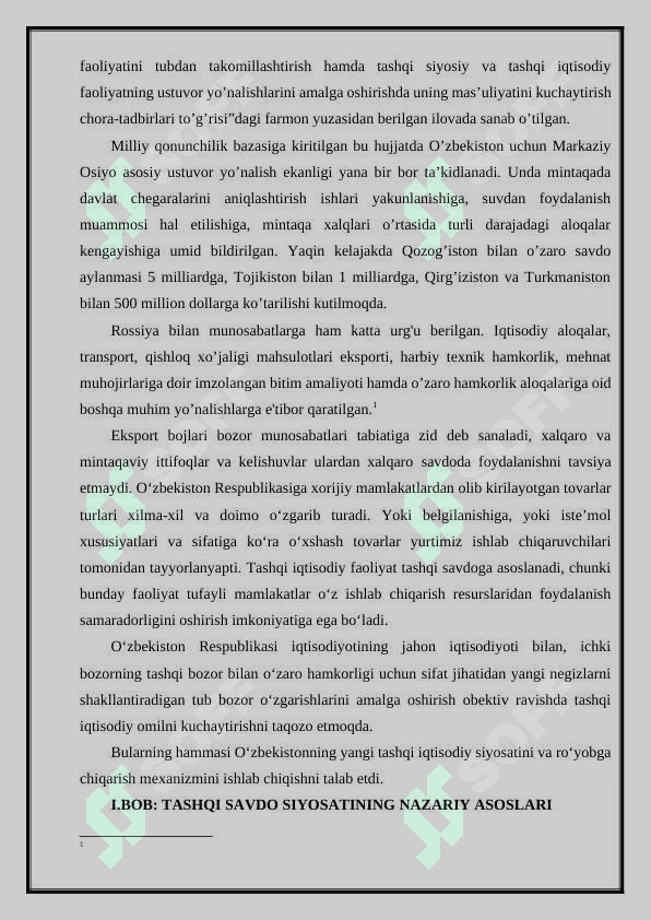 O'zbekiston Respublikasining tashqi savdo siyosati 4