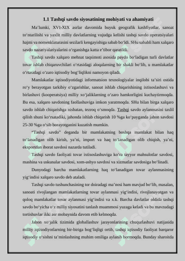 O'zbekiston Respublikasining tashqi savdo siyosati 5