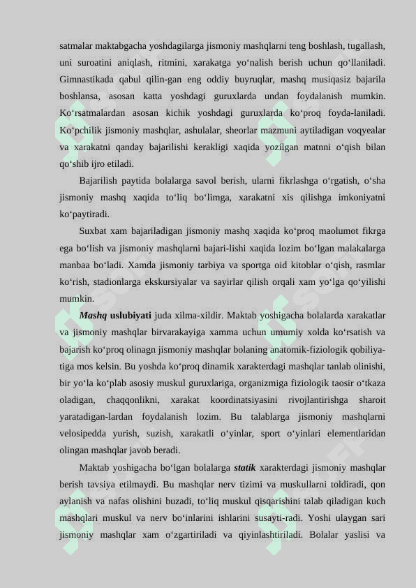 Boshlang’ich sinflarda jismoniy tarbiyasi tashkil qilish usullari 6