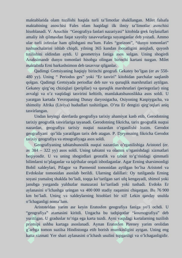 MAKTAB GEOGRAFIYA KURSLARINING AHAMIYATI VA MAZMUNI 8