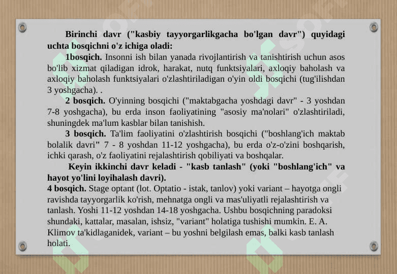 Shaxs psixologiyasi va kasbiy rivojlanish 3