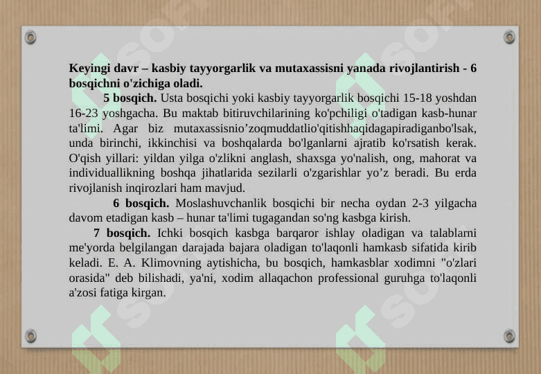 Shaxs psixologiyasi va kasbiy rivojlanish 4