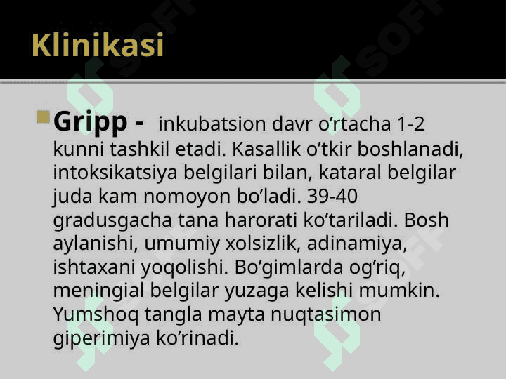 O’RVI o`tkir respirator virusli infeksiya 6