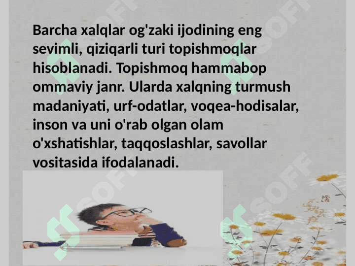 TOPISHMOQLAR. Topishmoqlar 3