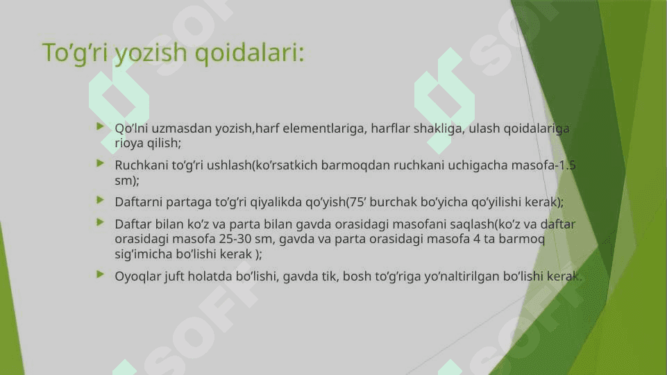 O’ tovush-harfini yozishga o’rgatish Harflarga Slaydt Ҳарфларга слайтлар 3