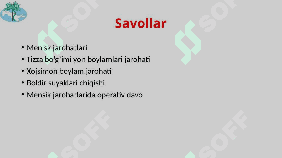 Tizza bo’g’imi shikastlanishlari 2