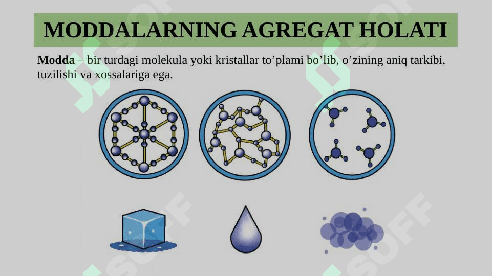 7-sinf: 6-mavzu. Moddalarning agregat holatlari. Fizik va kimyoviy hodisalar 4