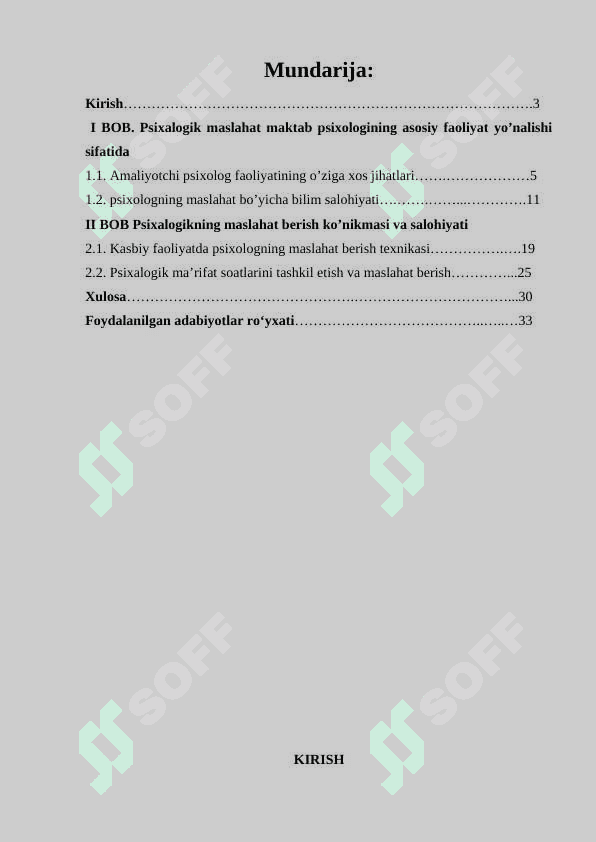 Psixalogik xizmat Maktab psixalogining asosiy faoliyat yo'nalishi 2