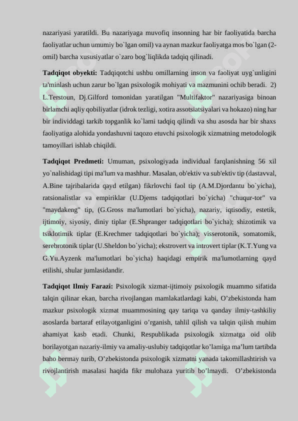 Psixalogik xizmat Maktab psixalogining asosiy faoliyat yo'nalishi 4