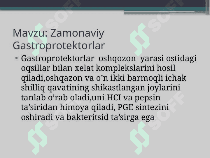 Zamonaviy Gastroprotektorlar 2