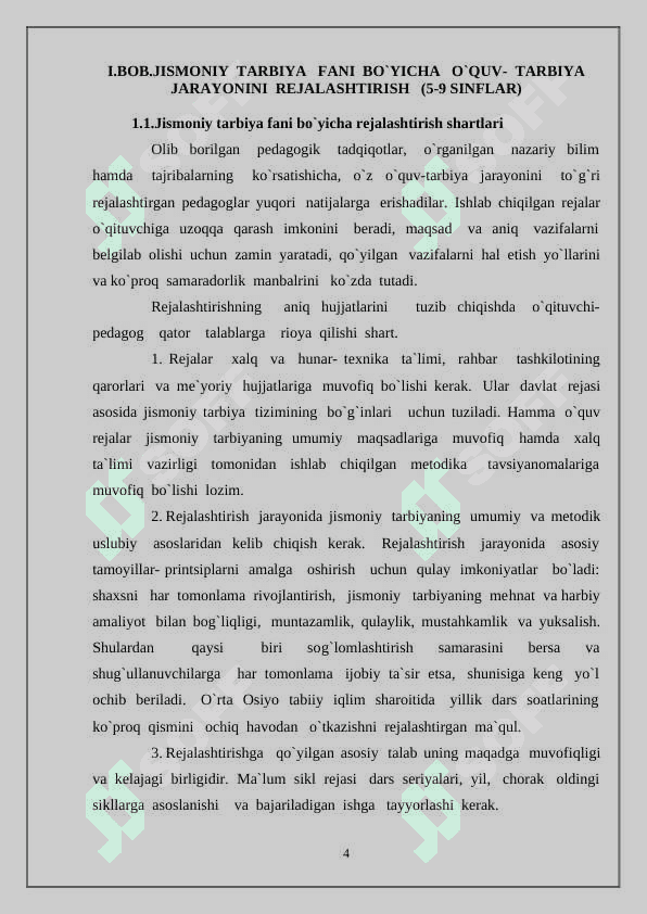 Jismoniy madaniyatda o’quv ishlarini rejalashtirish (5-9 sinflar) 4