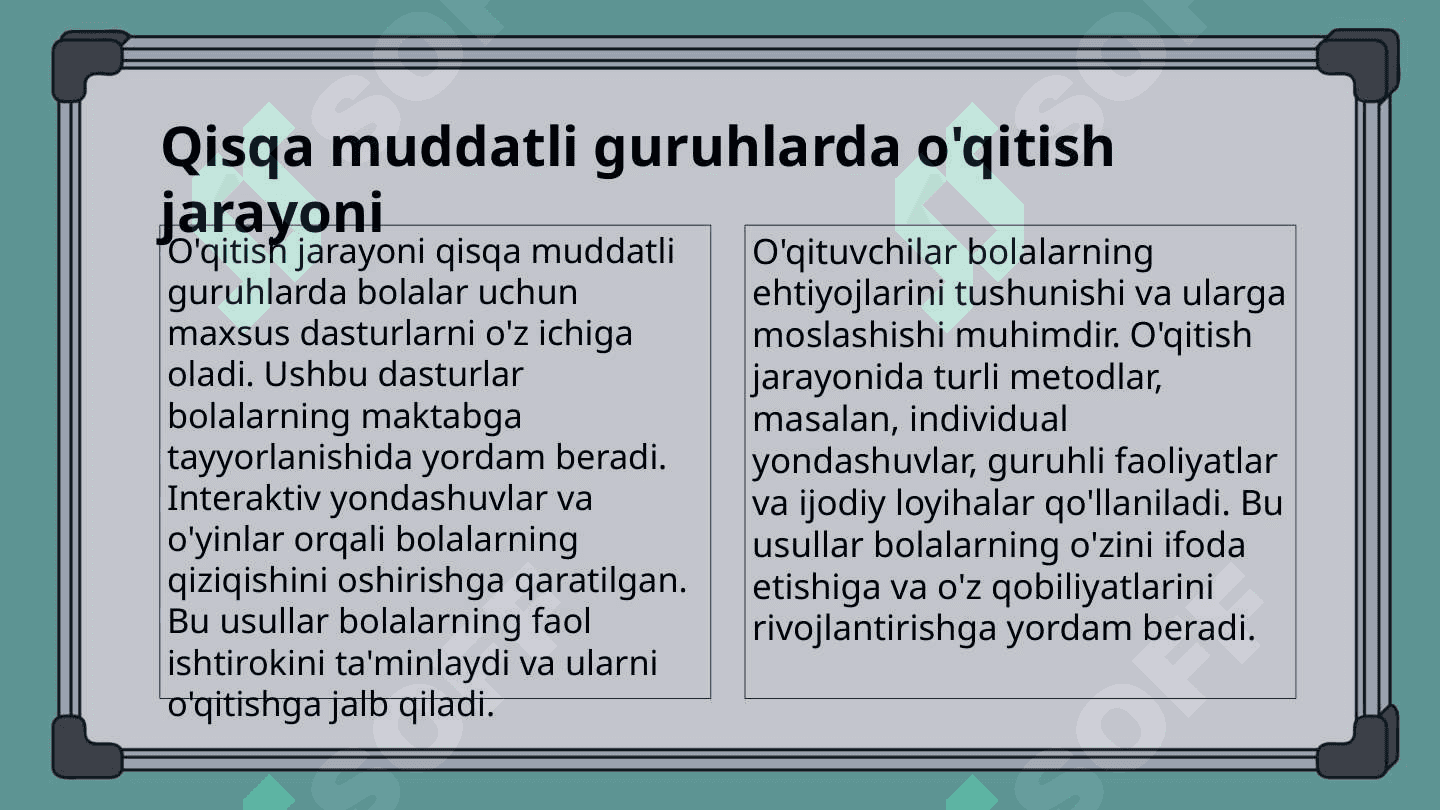 Qisqa muddatli guruhlarda bolalarni maktabga tayyorlashni rejalashtirish 3