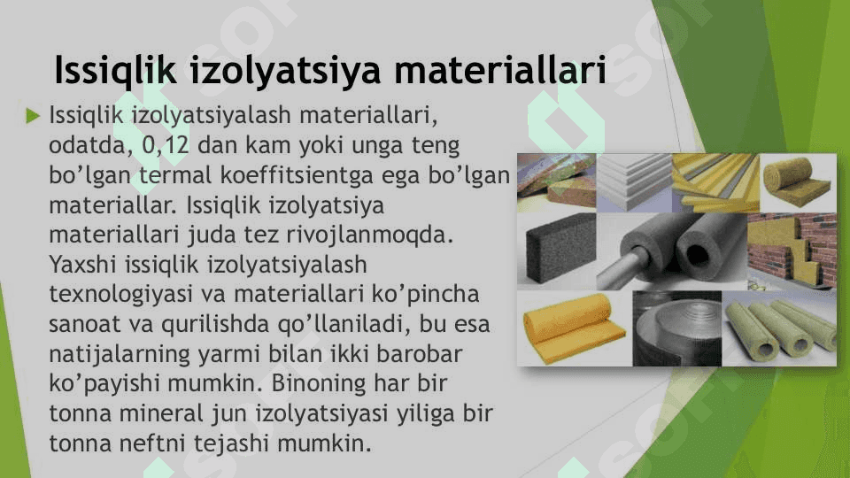 Issiqlik izolyatsiya materiallari tuzilishi 2