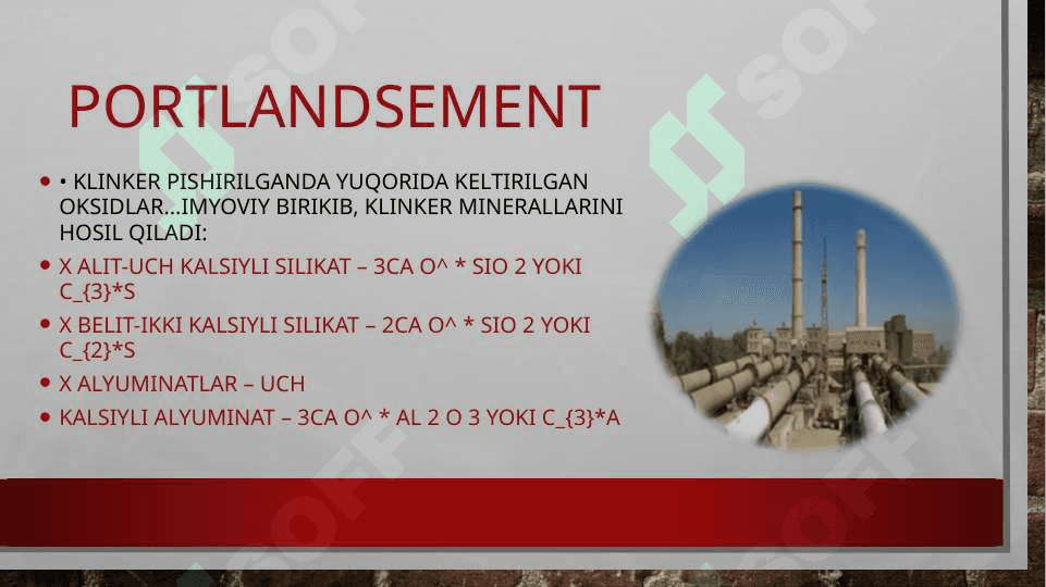 Portlandsement tasnifi xom ashyosi 4