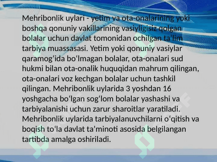 Mehribonlik  uylaridagi ijtimoiy-pedagogik faoliyat.bos 2