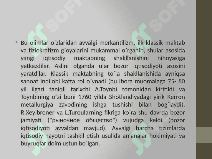 A. SMITNING IQTISODIY TA'LIMOTI 7