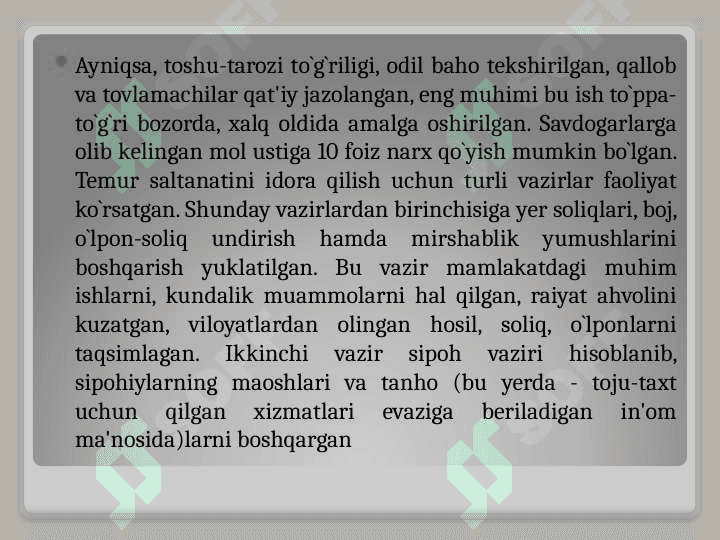 AMIR TEMUR VA TEMURIYLAR DAVRIDAGI IQTISODIY G‘OYALAR 3