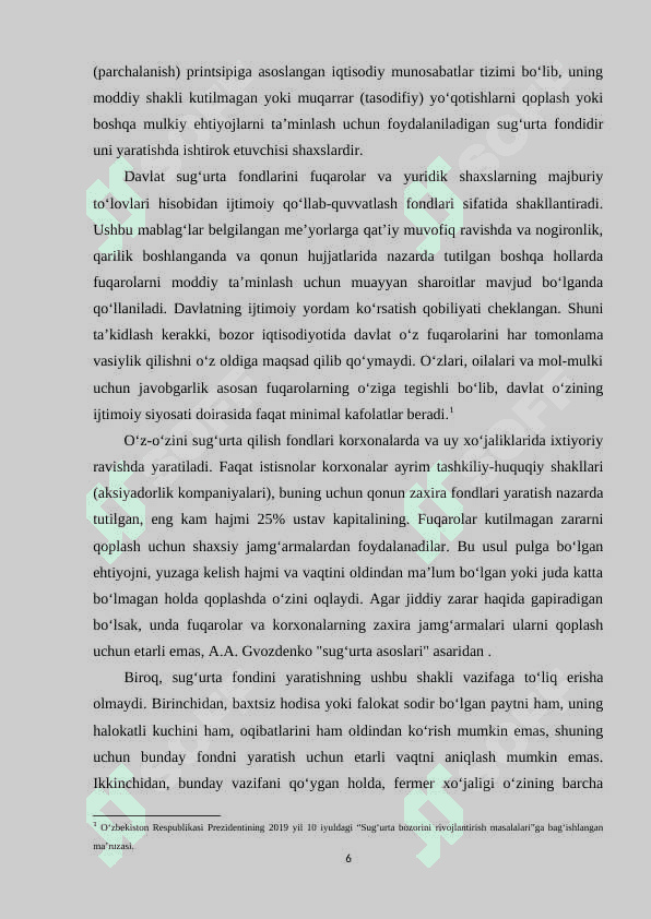 Ijtimoiy sugurtaning iqtisodiy asoslari . 6