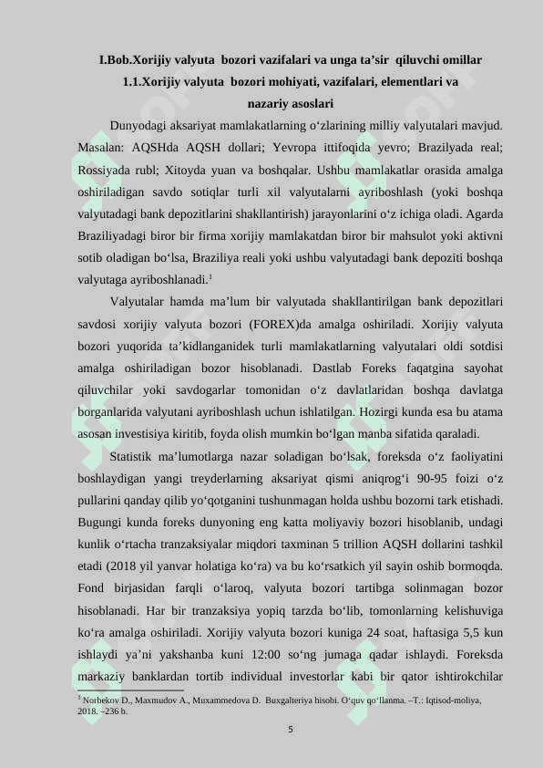 Xorijiy valyutalar bozori tawkiliy jihatlari 5