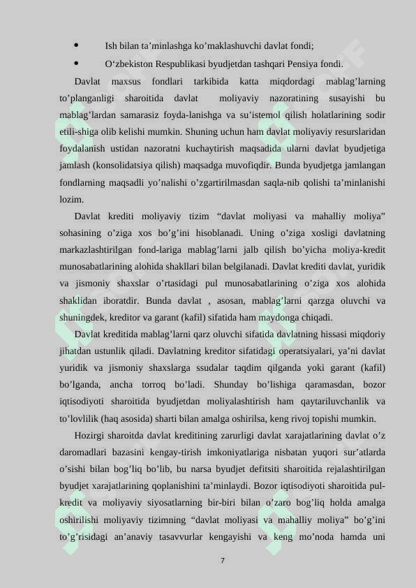 Davlat moliya tizimi uning tarkibi va tuzulishi 7