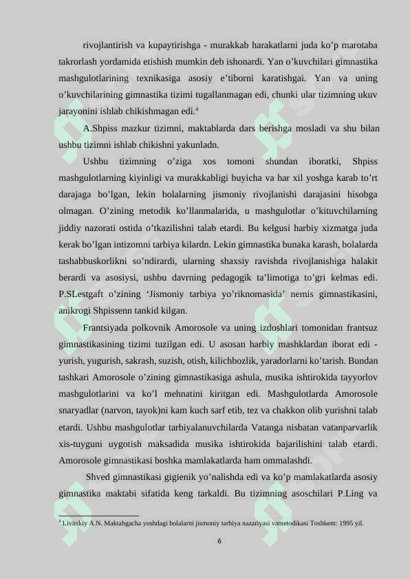 Gimnastikaning rivojlanish tarixi 6