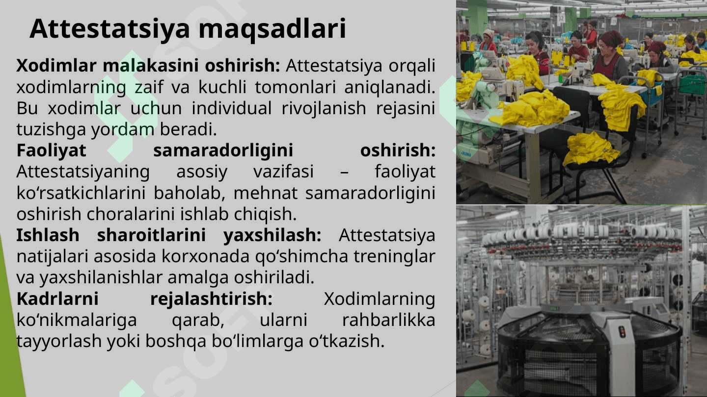 Ishlab chiqarish korxonalarida attestatsiyadan oʻtkazish 4