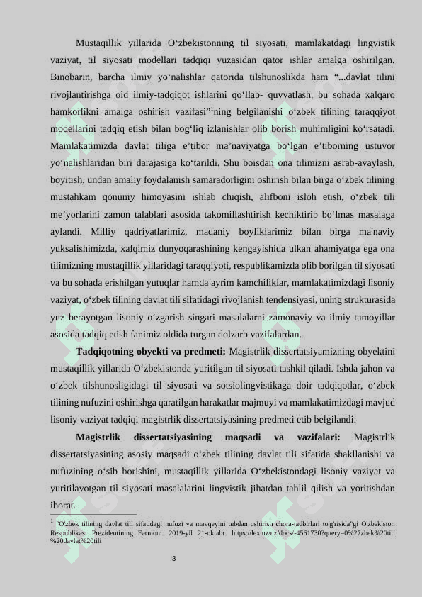 MUSTАQILLIKDАN KEYINGI YILLАRDА О‘ZBEKISTОNDА  LISОNIY VАZIYАT 3
