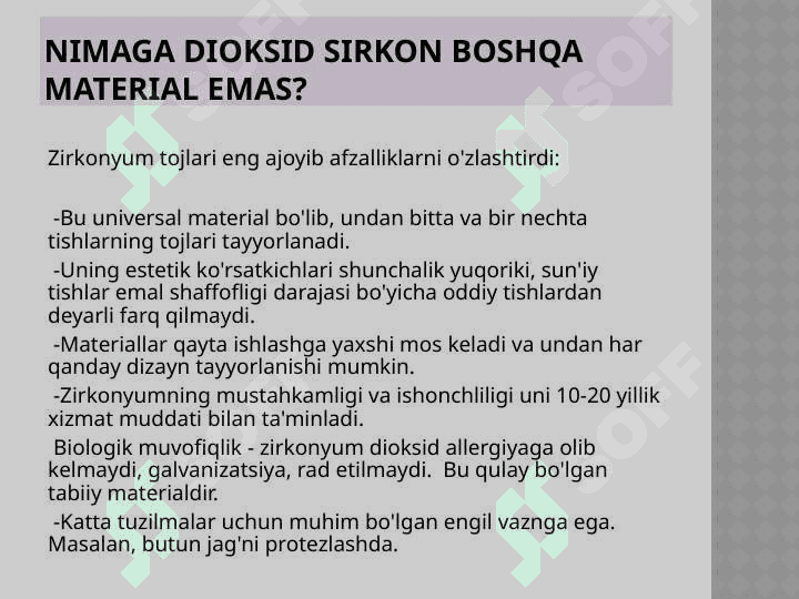 Dioksid sirkon . Cad cam tizimi 6