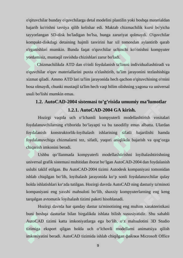AVTOMATLASHTIRILGAN O’QITISH DASTURLARI 8