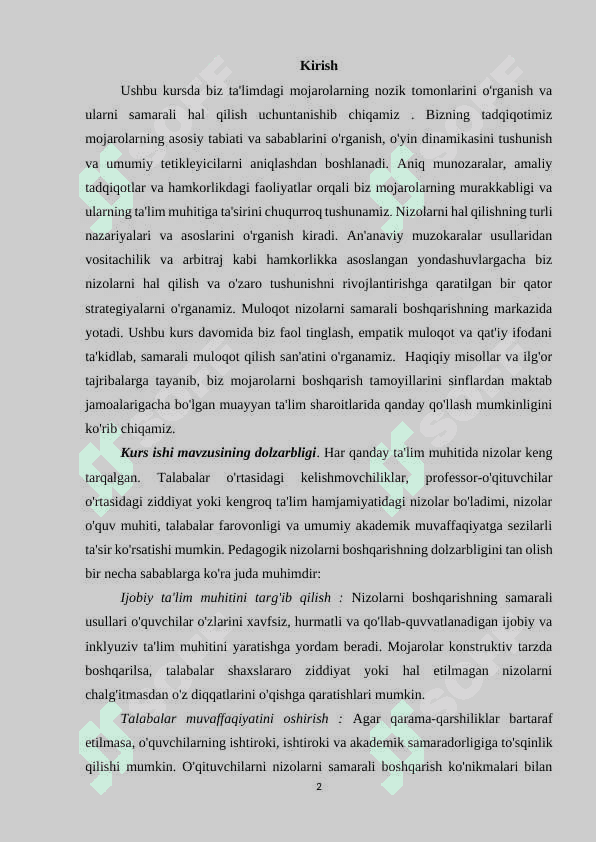 PEDOGOGIK NIZOLARNI BOSHQARISH 2