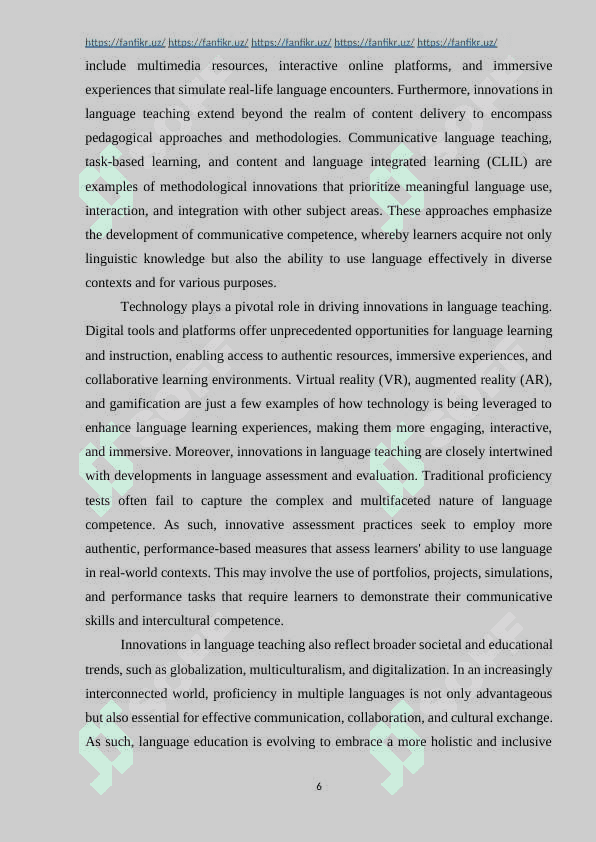 Innovations in teaching foreign languages 6