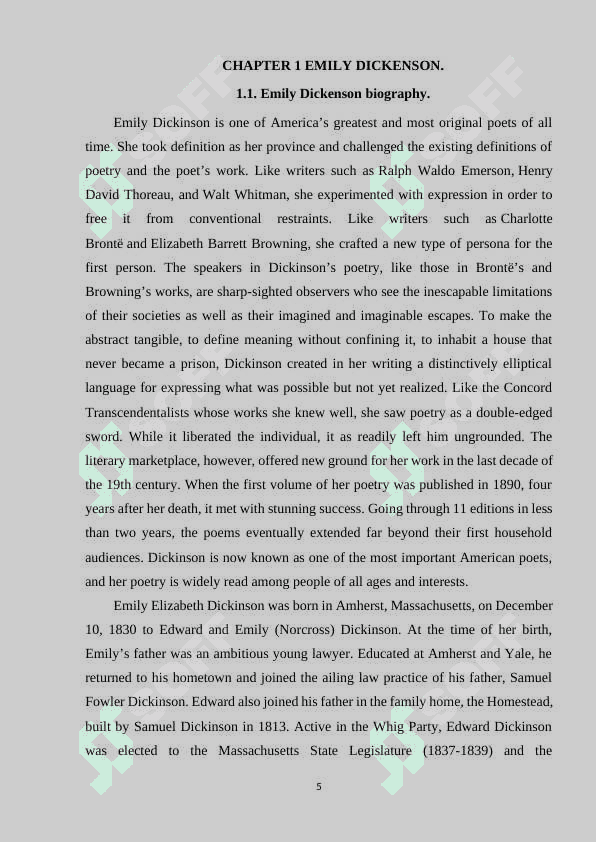 EMILY DICKENSON , MARGARET FULLER IN POETRY 5