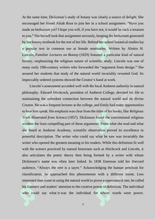 EMILY DICKENSON , MARGARET FULLER IN POETRY 7