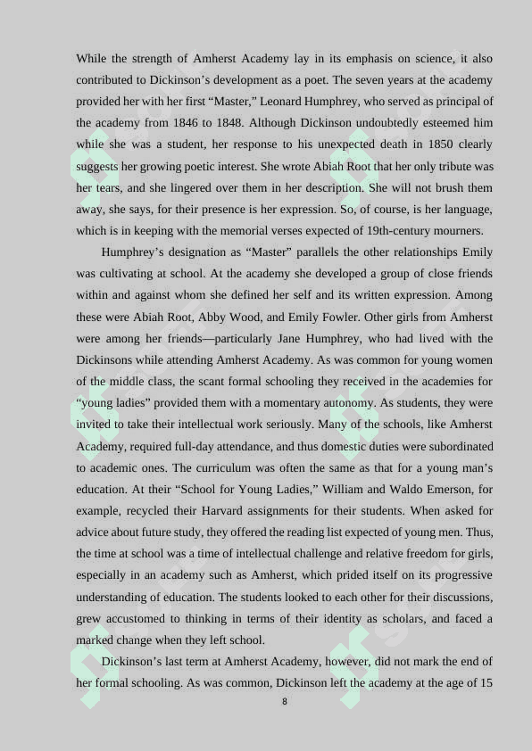 EMILY DICKENSON , MARGARET FULLER IN POETRY 8
