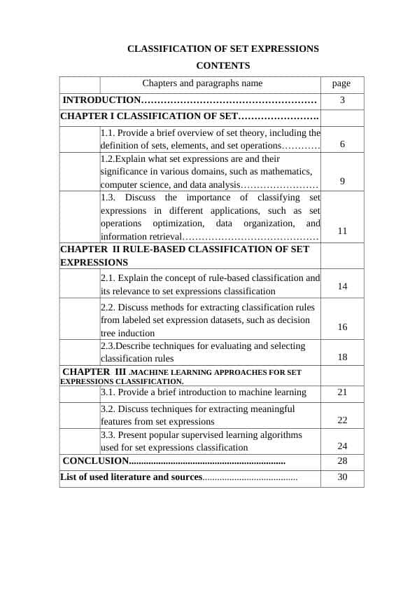 CLASSIFICATION OF SET EXPRESSIONS