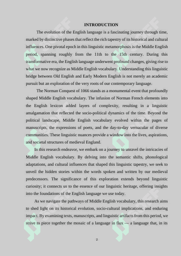 MIDDLE ENGLISH VOCABULARY 2