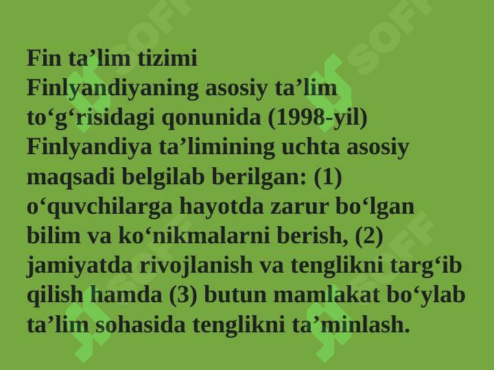 FINLYANDIYA TA’LIM TIZIMI 2