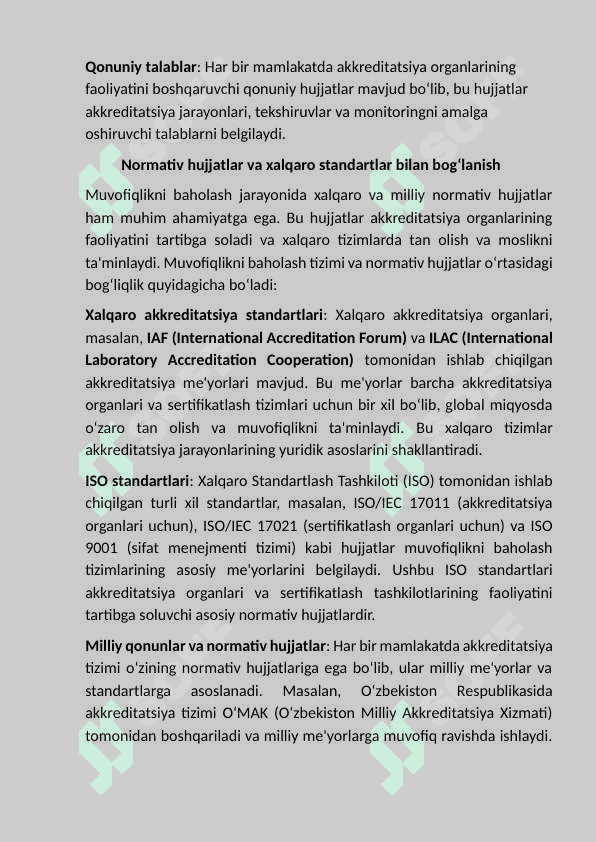 Muvofiqlikni baholashning qonuniy asoslari. 4