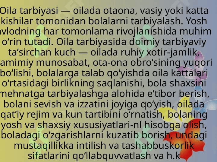 Oila tarbiyasi mazmuni va mohiyati 2