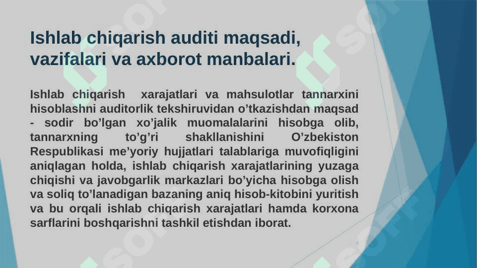 Ishlab chiqarish jarayoni auditi 6