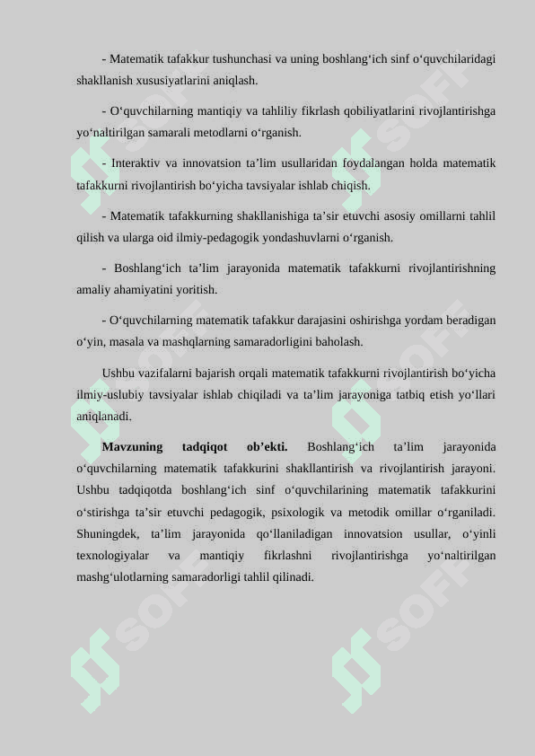 Boshlang'ich sinf o'quvchilarini matematik tafakkurini oshirish 5