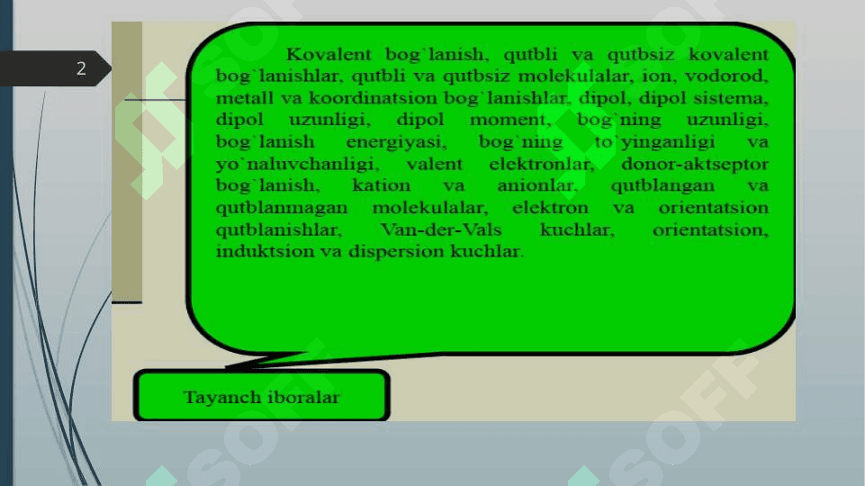 Kimyoviy bog'lanishlar 2